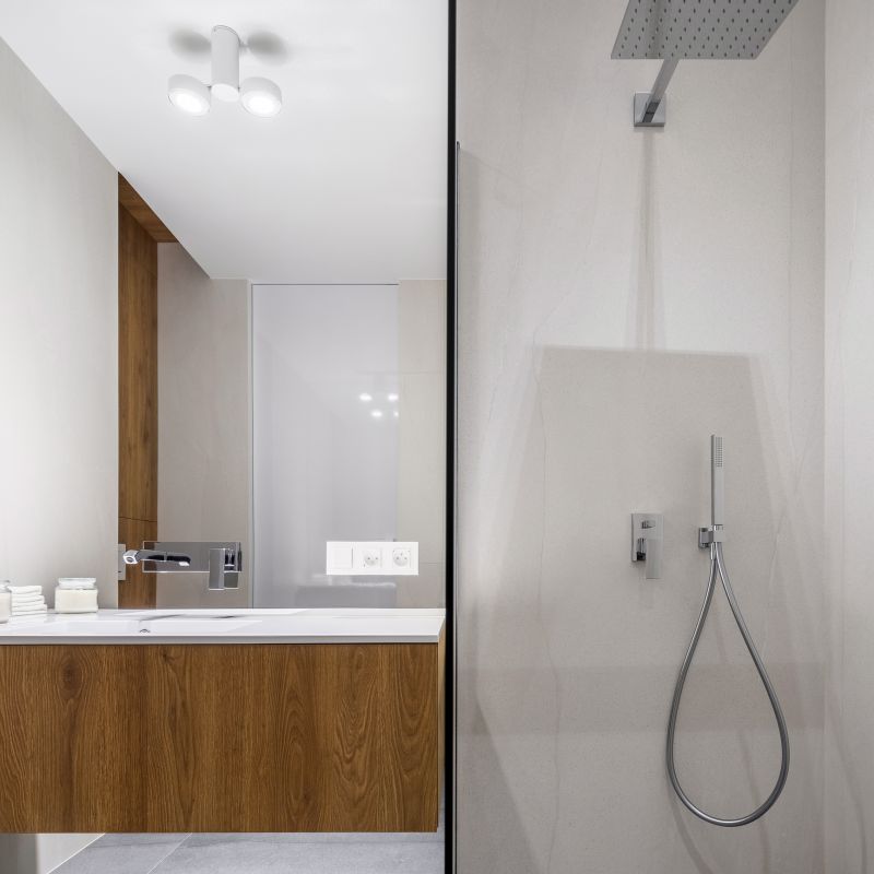 Minimalist Shower with Hidden Fixtures